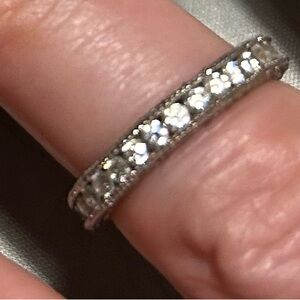 Elegant Sterling Silver Eternity CZ Band Ring